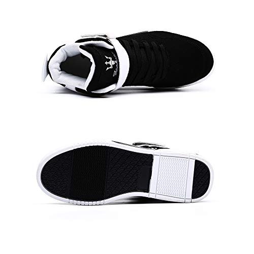 MUOU Zapatillas Hombres Deporte Running Zapatos para Correr Sneakers Deportivas Casual Zapatos para Correr Zapatos Altos (45 EU, Negro)