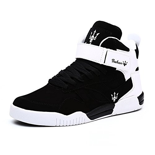 MUOU Zapatos Hombre Sneaker Deportivos Hombres Zapatos Casuales con Cordones Zapatillas Deporte Hombres de Moda (39 EU, Negro)