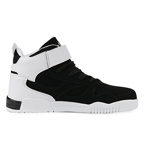 MUOU Zapatos Hombre Sneaker Deportivos Hombres Zapatos Casuales con Cordones Zapatillas Deporte Hombres de Moda (45 EU, Negro)