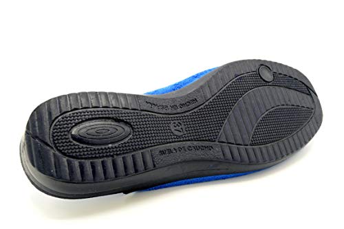 Muro 800 Azul - Zapatilla de casa Rizo de algodón - Suela de Goma (Numeric_37)
