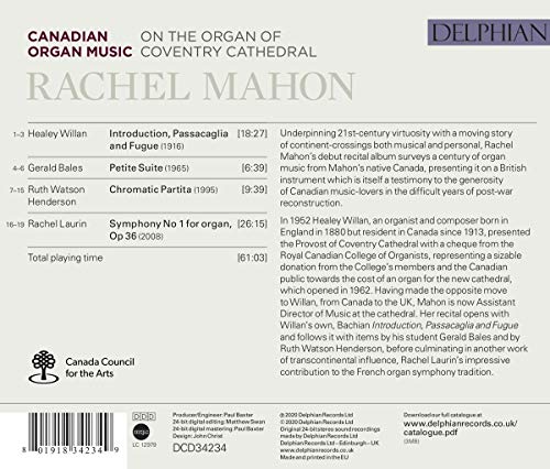 Musique dOrgue Canadienne / Rachel Mahon