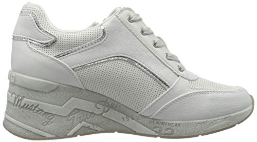 Mustang 1319-305-100, Zapatillas para Mujer, Blanco (Off/White 100), 41 EU