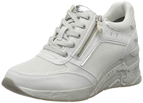 Mustang 1319-305-100, Zapatillas para Mujer, Blanco (Off/White 100), 41 EU