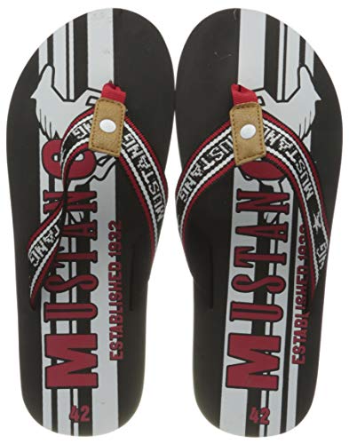 Mustang 4113-706-9, Chanclas para Hombre, Negro (Schwarz 9), 43 EU