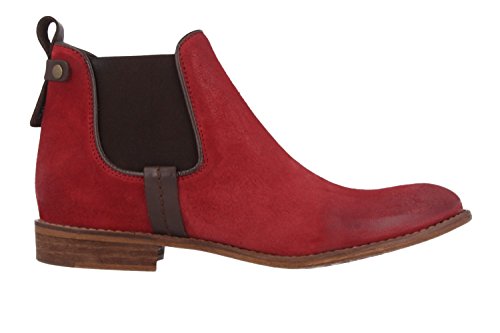 Mustang Chelsea Boot - Botines Chelsea de Cuero Mujer, Color Rojo, Talla 43