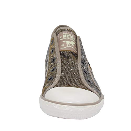 MUSTANG Shoes 5803-409-699 - Zapatillas para niña y mujer, color dorado y plateado, color Dorado, talla 33 EU