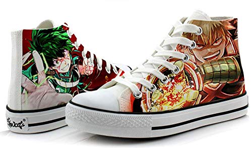 My Hero Academia Izuku Midoriya Katsuki Bakugo Shoto Todoroki Cosplay Zapatos Zapatillas de lona 3 opciones, (Foto 1 para las mujeres), 37 EU