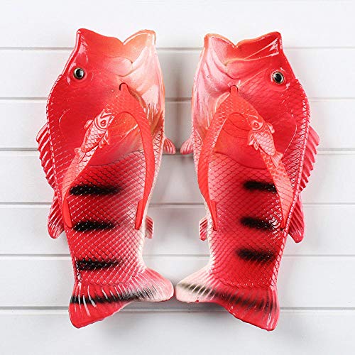 N / A Zapatillas de Bailarina para Mujeres, Zapatillas de Verano en Forma de pez al Aire Libre, Chanclas Masculinas y Femeninas-Red_25