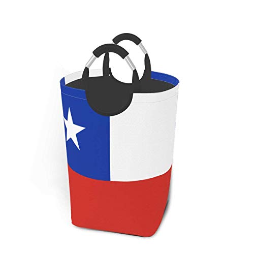 N\A Bandera de Chile Cesto de lavandería Cesto de Lavado Plegable Colección de Juguetes Cesta de Almacenamiento de baño con Asas para un fácil Transporte