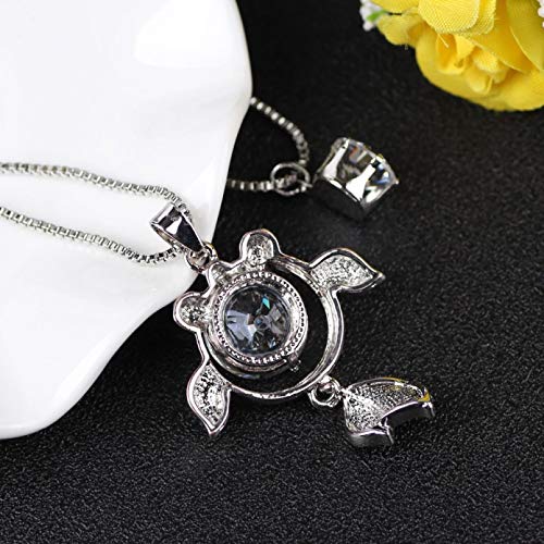 N/Ａ Collar Colgante Cadena Nuevo Collar de pez de Cristal Colorido Bailarina Gargantilla Colgante de aleación Encanto Ángel joyería para Mujer niña Regalo de cumpleaños de Navidad