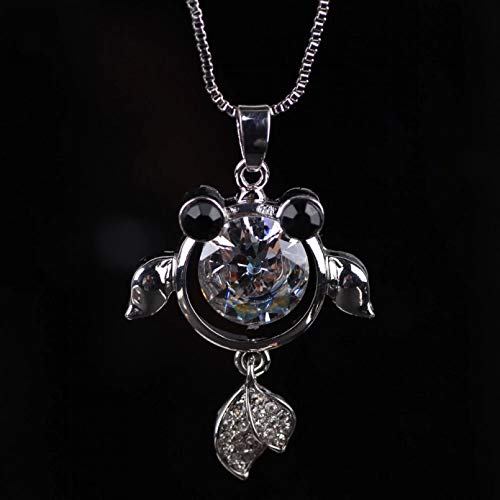 N/Ａ Collar Colgante Cadena Nuevo Collar de pez de Cristal Colorido Bailarina Gargantilla Colgante de aleación Encanto Ángel joyería para Mujer niña Regalo de cumpleaños de Navidad