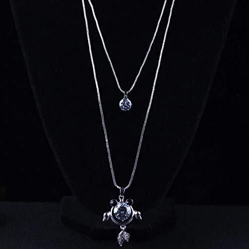 N/Ａ Collar Colgante Cadena Nuevo Collar de pez de Cristal Colorido Bailarina Gargantilla Colgante de aleación Encanto Ángel joyería para Mujer niña Regalo de cumpleaños de Navidad