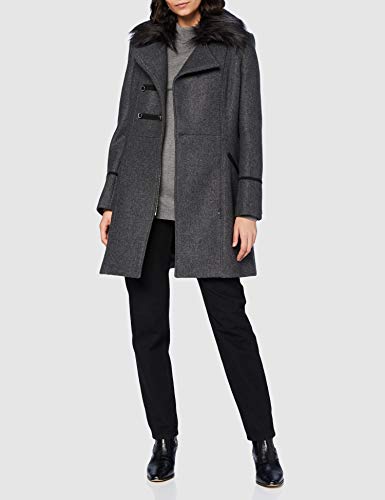 Naf Naf A- Lila Abrigo de mezcla de lana, GRIS ANTHRACITE, 36 para Mujer
