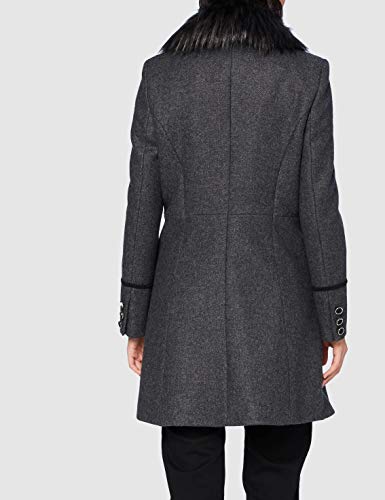 Naf Naf A- Lila Abrigo de mezcla de lana, GRIS ANTHRACITE, 36 para Mujer