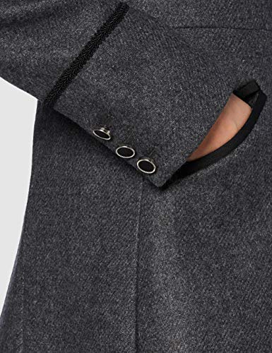 Naf Naf A- Lila Abrigo de mezcla de lana, GRIS ANTHRACITE, 36 para Mujer