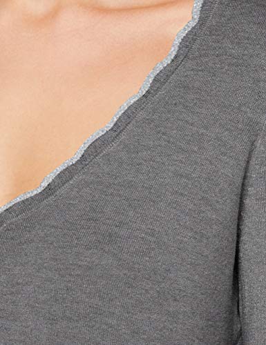 Naf Naf Menu62 Camiseta de Manga Larga, Gris (Gris Chine 459), Small para Mujer