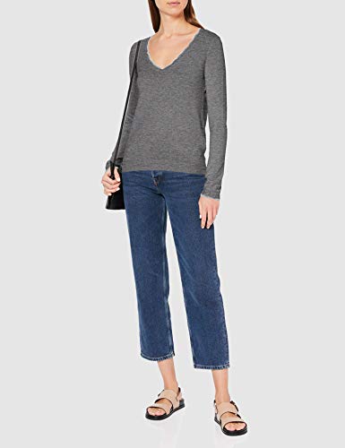 Naf Naf Menu62 Camiseta de Manga Larga, Gris (Gris Chine 459), Small para Mujer