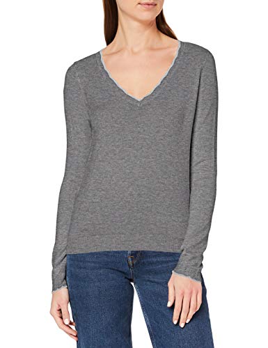 Naf Naf Menu62 Camiseta de Manga Larga, Gris (Gris Chine 459), Small para Mujer