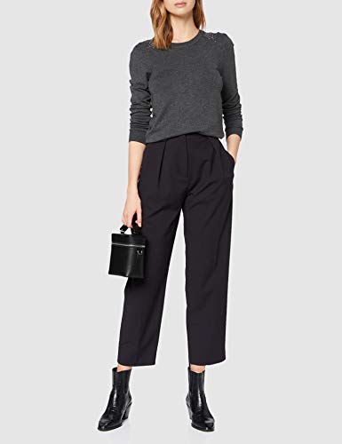 Naf Naf Mobri Ml Suéter pulóver, Gris Anthracite 32, S para Mujer