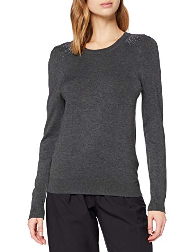 Naf Naf Mobri Ml Suéter pulóver, Gris Anthracite 32, S para Mujer