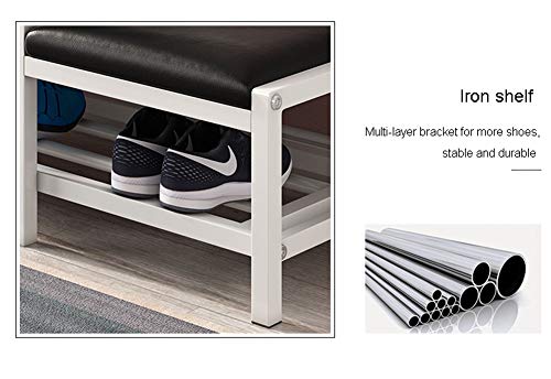 NAFE ZapateroCambio de Taburete de Zapatos Gabinete de Zapatos Simple hogar Simple Puerta Moderna Almacenamiento Puede Sentarse Zapatos Taburete Multifuncional-Brown-3