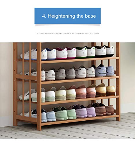 NAFE Zapatero，Estante para Zapatos de Varias Capas, Estante de Almacenamiento de Madera de Gran Capacidad para Sala de Estar, pasaje de Entrada, Pasillo y guardarropa-A