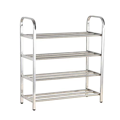 NAFE Zapatero，Estante para Zapatos, Estante de Almacenamiento de 4 Capas de Acero Inoxidable, 100 * 66 * 23 cm, Adecuado para pasillos, baños, Salas de Estar-C