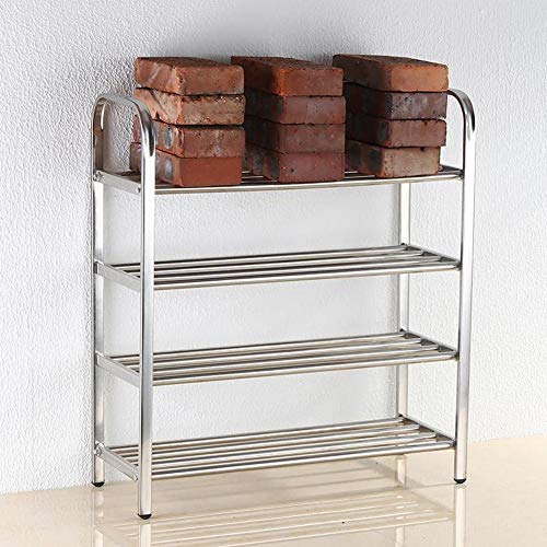 NAFE Zapatero，Estante para Zapatos, Estante de Almacenamiento de 4 Capas de Acero Inoxidable, 100 * 66 * 23 cm, Adecuado para pasillos, baños, Salas de Estar-C
