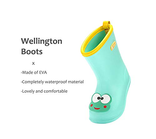 Nasogetch Botas de Agua para Niños Niñas Invernali Botas de Lluvia con Forro Cálido Extraíble Impermeable Botas de Goma Verde 160