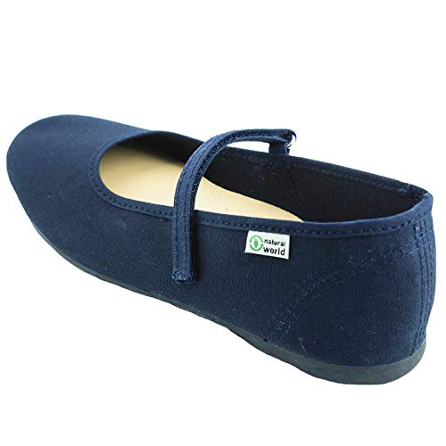 Natural World Francesita Velcro LISO - Zapatos de verano para niños, color Azul, talla 31 EU