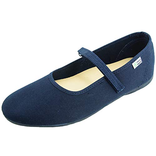 Natural World Francesita Velcro LISO - Zapatos de verano para niños, color Azul, talla 31 EU