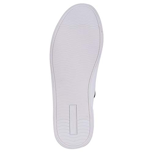 Nautica Men's Duane Fashion Sneaker, Classic Low Top Loafer, Casual Lace-Up Shoe-Duane-White-9.5