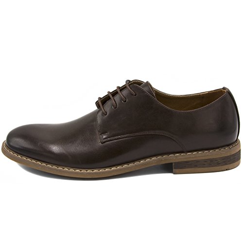 Nautica Zapatos de vestir para hombre con punta de ala, cordones Oxford Business Casual, Marrón (liso chocolate ), 42 EU
