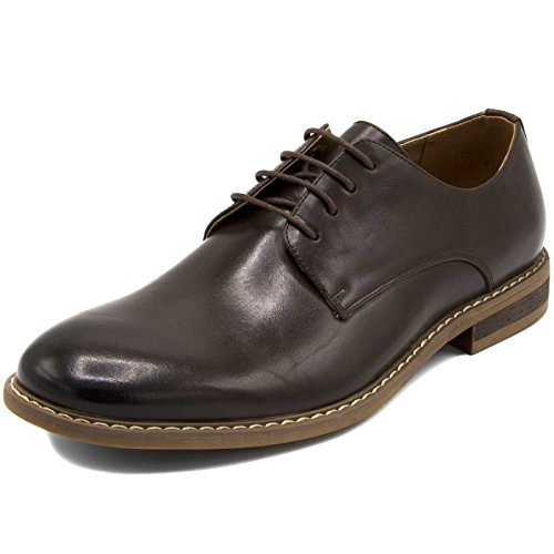 Nautica Zapatos de vestir para hombre con punta de ala, cordones Oxford Business Casual, Marrón (liso chocolate ), 42 EU