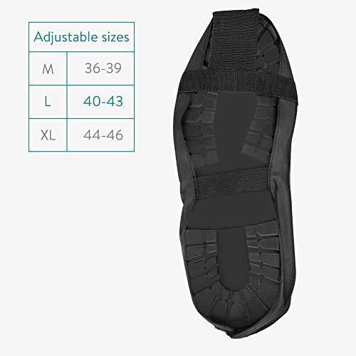 Navaris Fundas Impermeables para Zapatos - Cubre Zapatos Reflectante para Bici o Moto - Polainas contra Lluvia Lodo para Botas Calzado - Talla 40-43