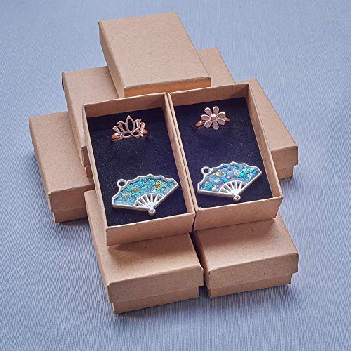 NBEADS 24 Piezas Caja de Joyas, Cajas de Cartón Kraft Caja para Exhibición y Empaque de Regalo de Anillo de Collar de Bricolaje, 8x5x3cm