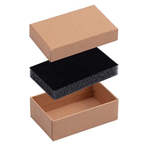NBEADS 24 Piezas Caja de Joyas, Cajas de Cartón Kraft Caja para Exhibición y Empaque de Regalo de Anillo de Collar de Bricolaje, 8x5x3cm