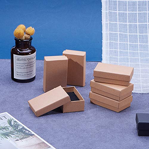 NBEADS 24 Piezas Caja de Joyas, Cajas de Cartón Kraft Caja para Exhibición y Empaque de Regalo de Anillo de Collar de Bricolaje, 8x5x3cm