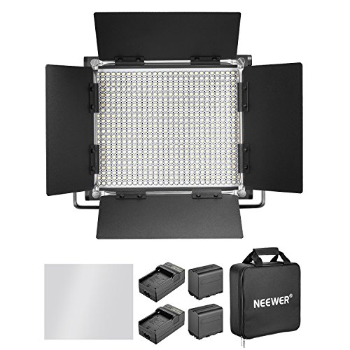Neewer - Luz de vídeo LED Bicolor Regulable para cámara (LED, Negra, Incluye batería y Cargador)