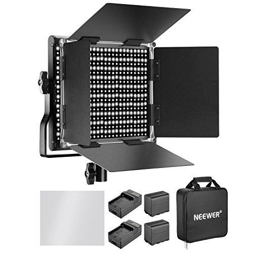 Neewer - Luz de vídeo LED Bicolor Regulable para cámara (LED, Negra, Incluye batería y Cargador)