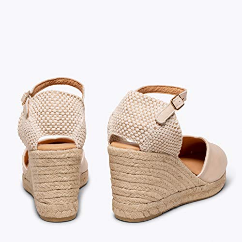NERJA Charol Cuña de Esparto Alta Beige