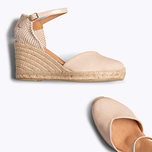 NERJA Charol Cuña de Esparto Alta Beige