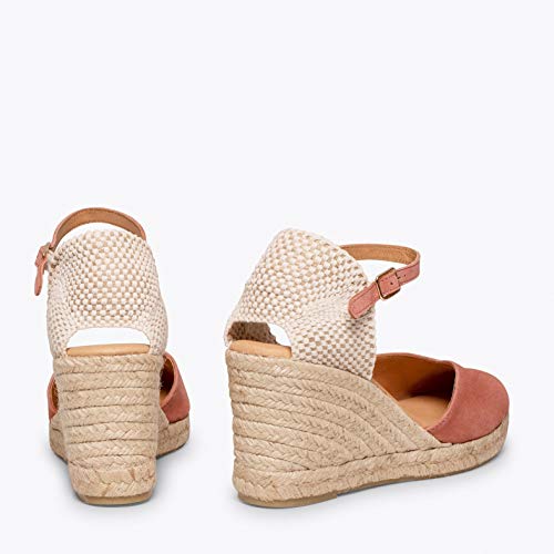 NERJA Cuña de Esparto Alta de Piel Maquillaje