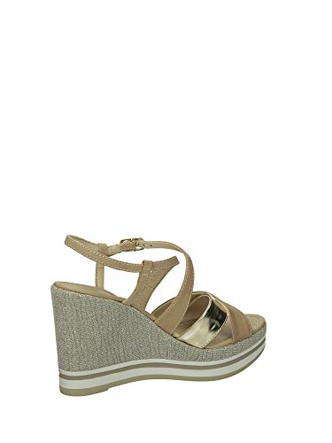 Nero Giardini Mujer Sandalia con cuña Alta artículo de Color champán E012460D 439 Nueva colección Primavera Verano 2020 (38)