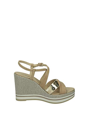 Nero Giardini Mujer Sandalia con cuña Alta artículo de Color champán E012460D 439 Nueva colección Primavera Verano 2020 (38)