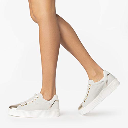 Nero Giardini P805282D - Zapatillas deportivas para mujer de piel y ante Dorado Size: 40 EU