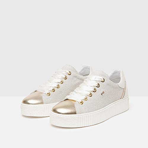 Nero Giardini P805282D - Zapatillas deportivas para mujer de piel y ante Dorado Size: 40 EU