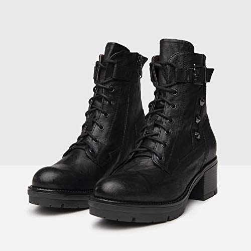 NeroGiardini A909621D Botas Militares Mujer De Piel - Negro 37 EU