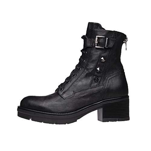 NeroGiardini A909621D Botas Militares Mujer De Piel - Negro 37 EU