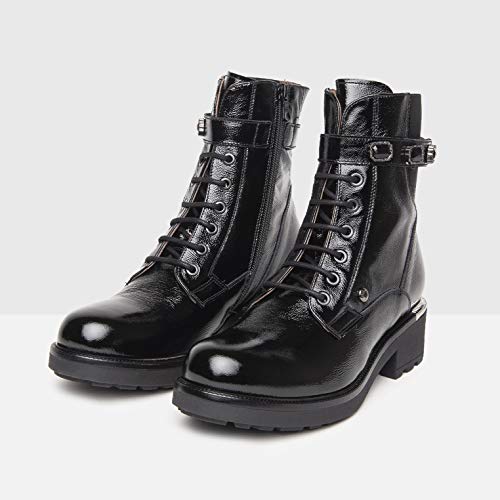 NeroGiardini A909766D Botas Militares Mujer De Piel - Negro 35 EU